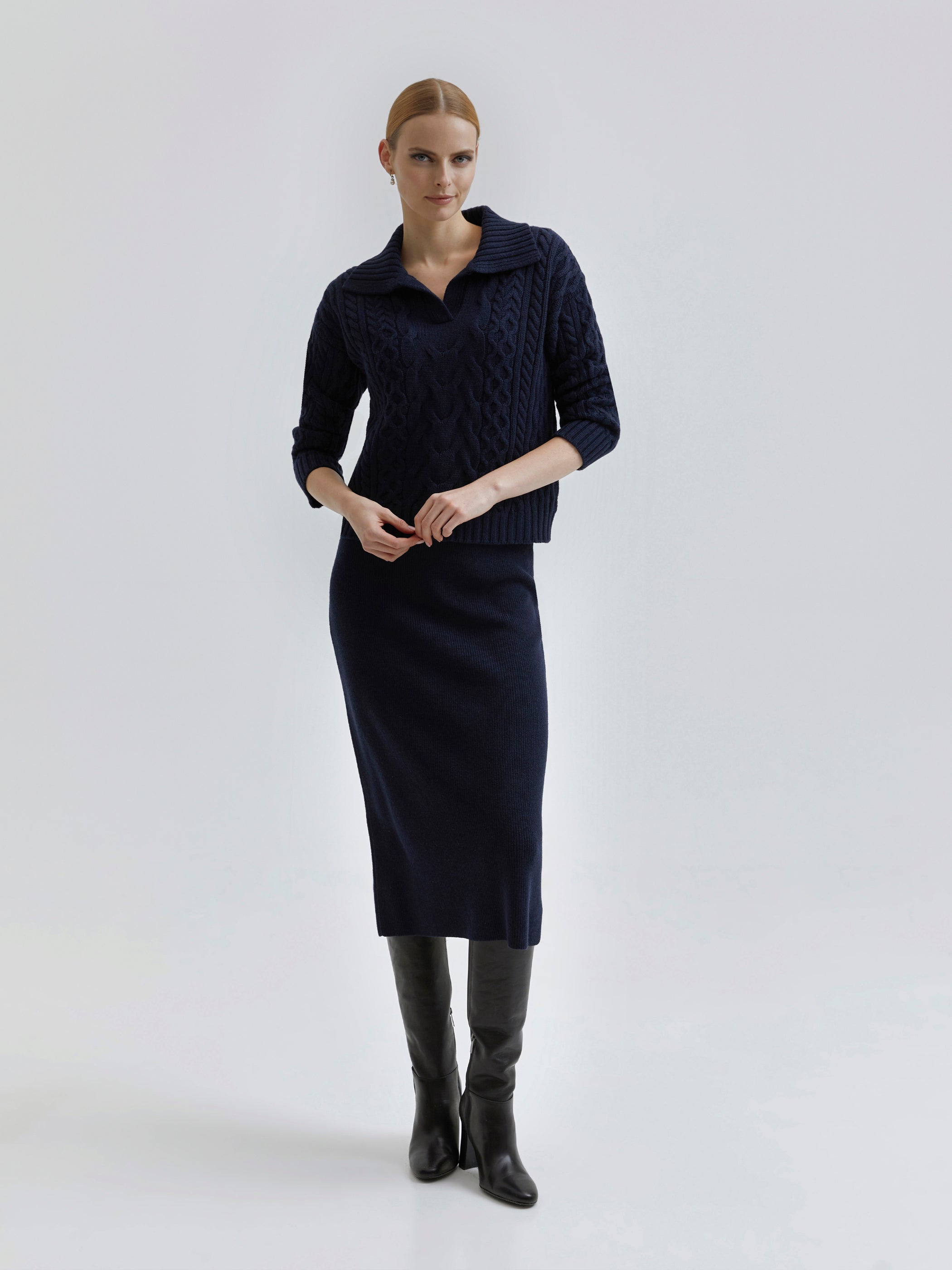 Edmee Merino-Cashmere Knit Skirt