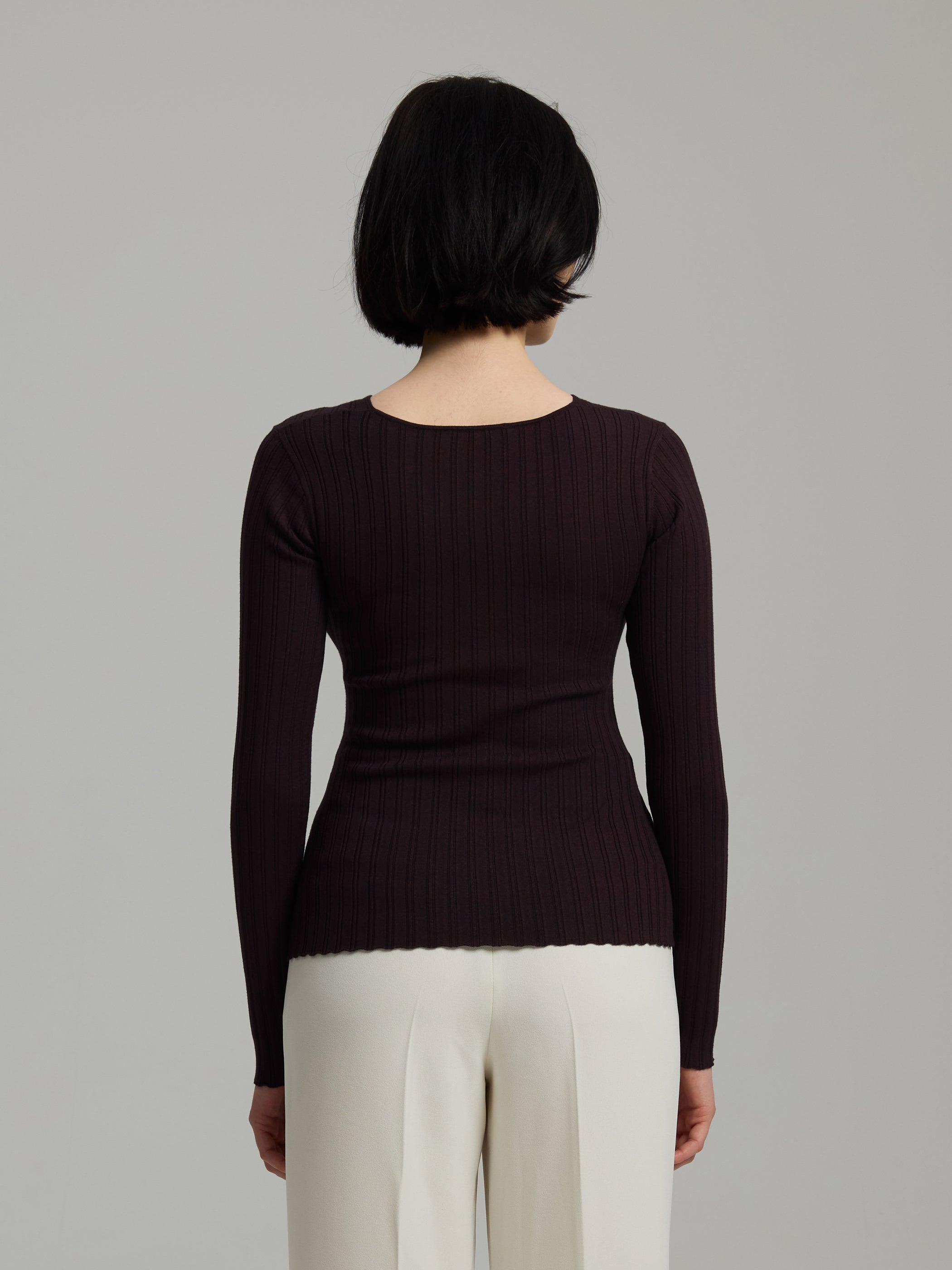 Polly Rib-Knit Blouse