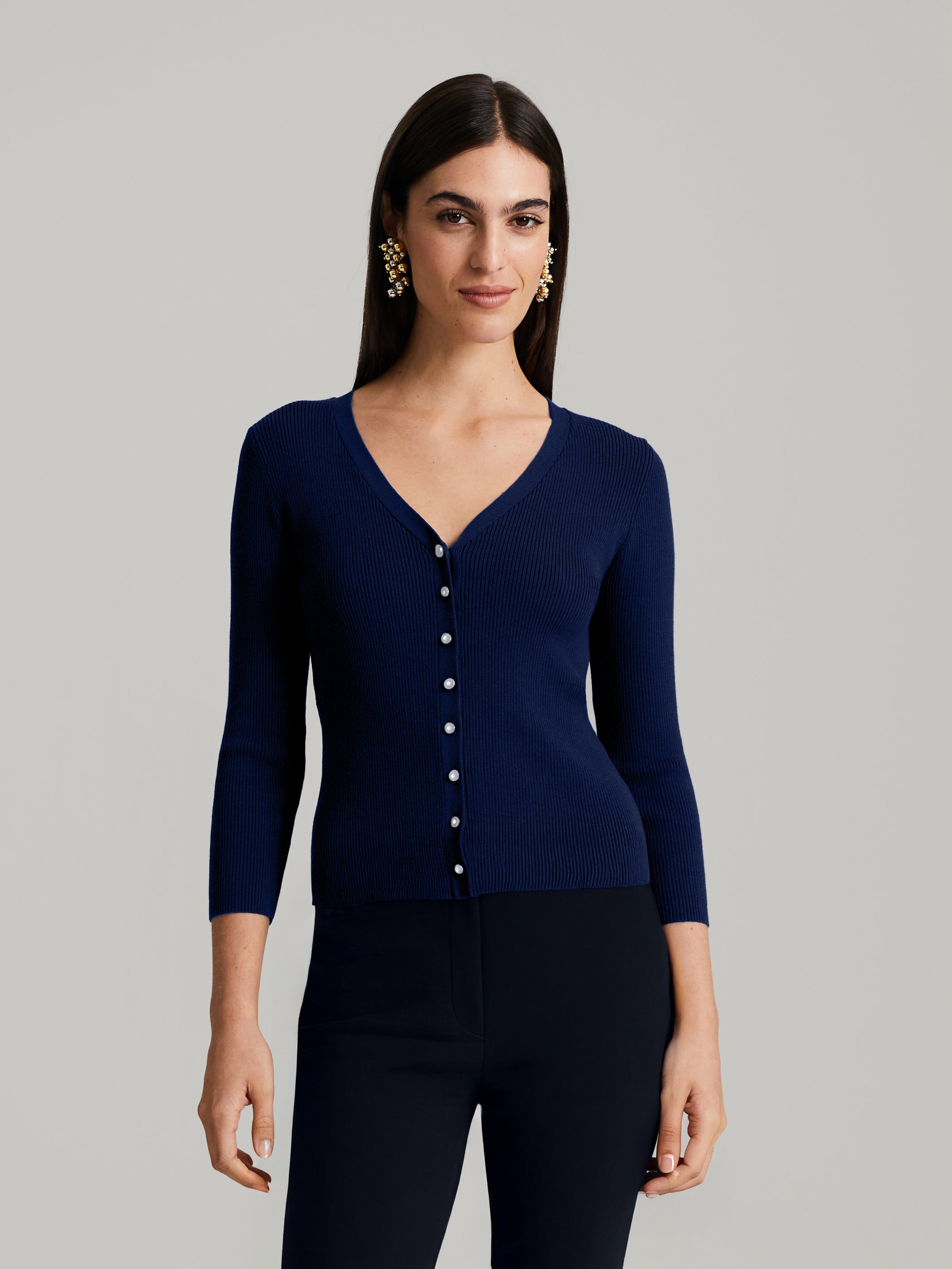 Stacie Rib-Knit Cardigan