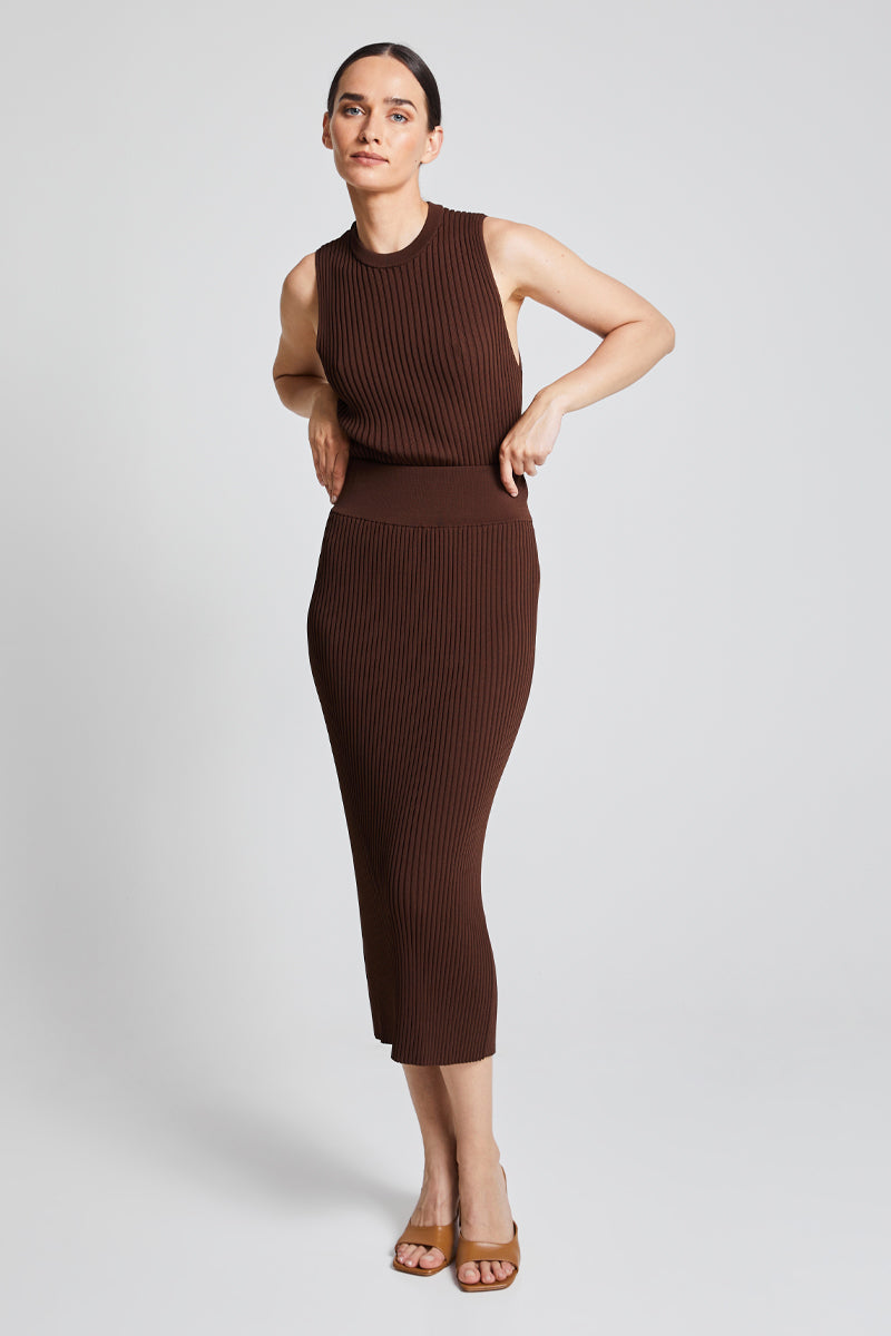 Brown knit skirt best sale