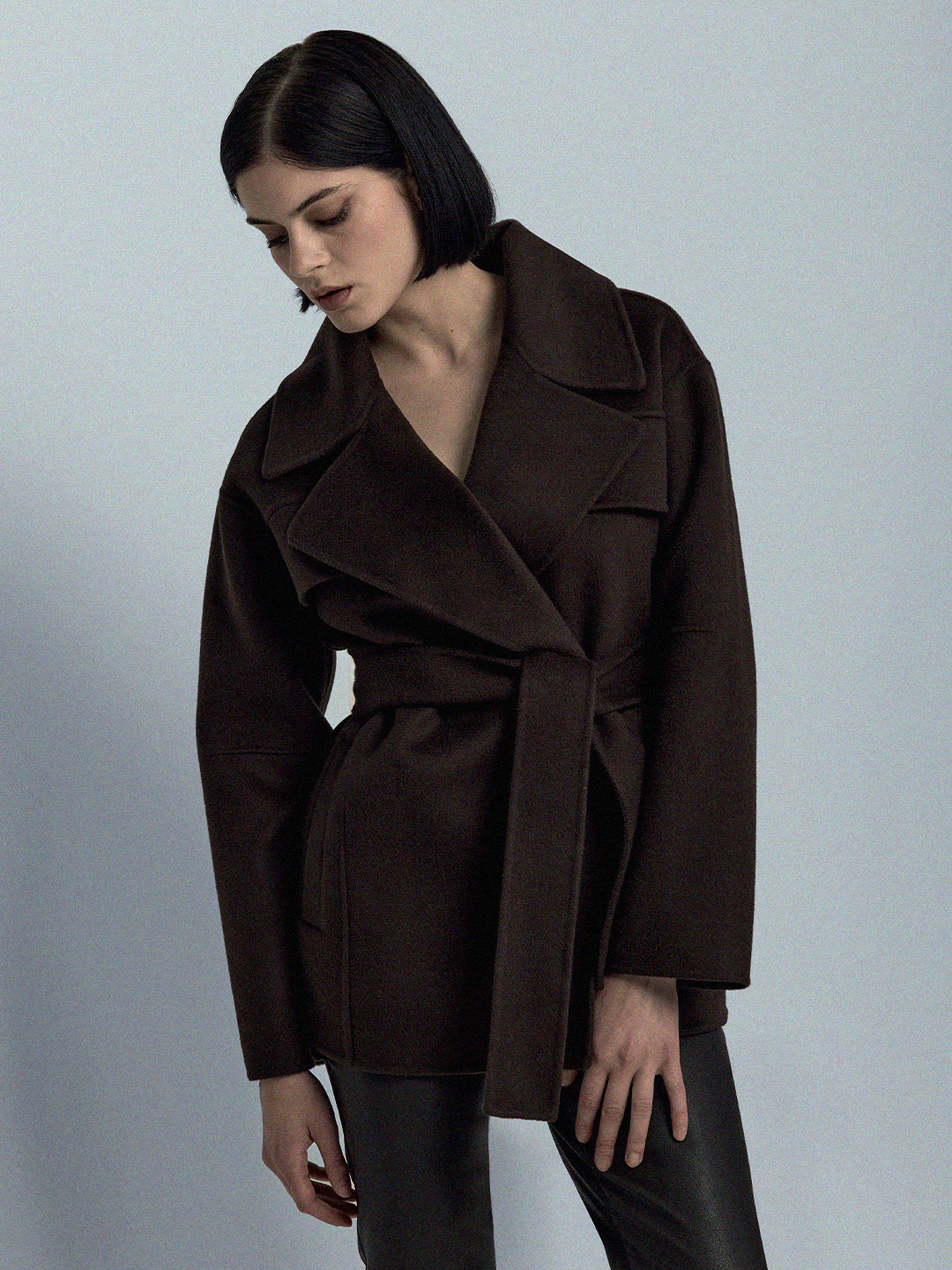 Seelia Mocha Brown Oversized Wool Coat – Andiata