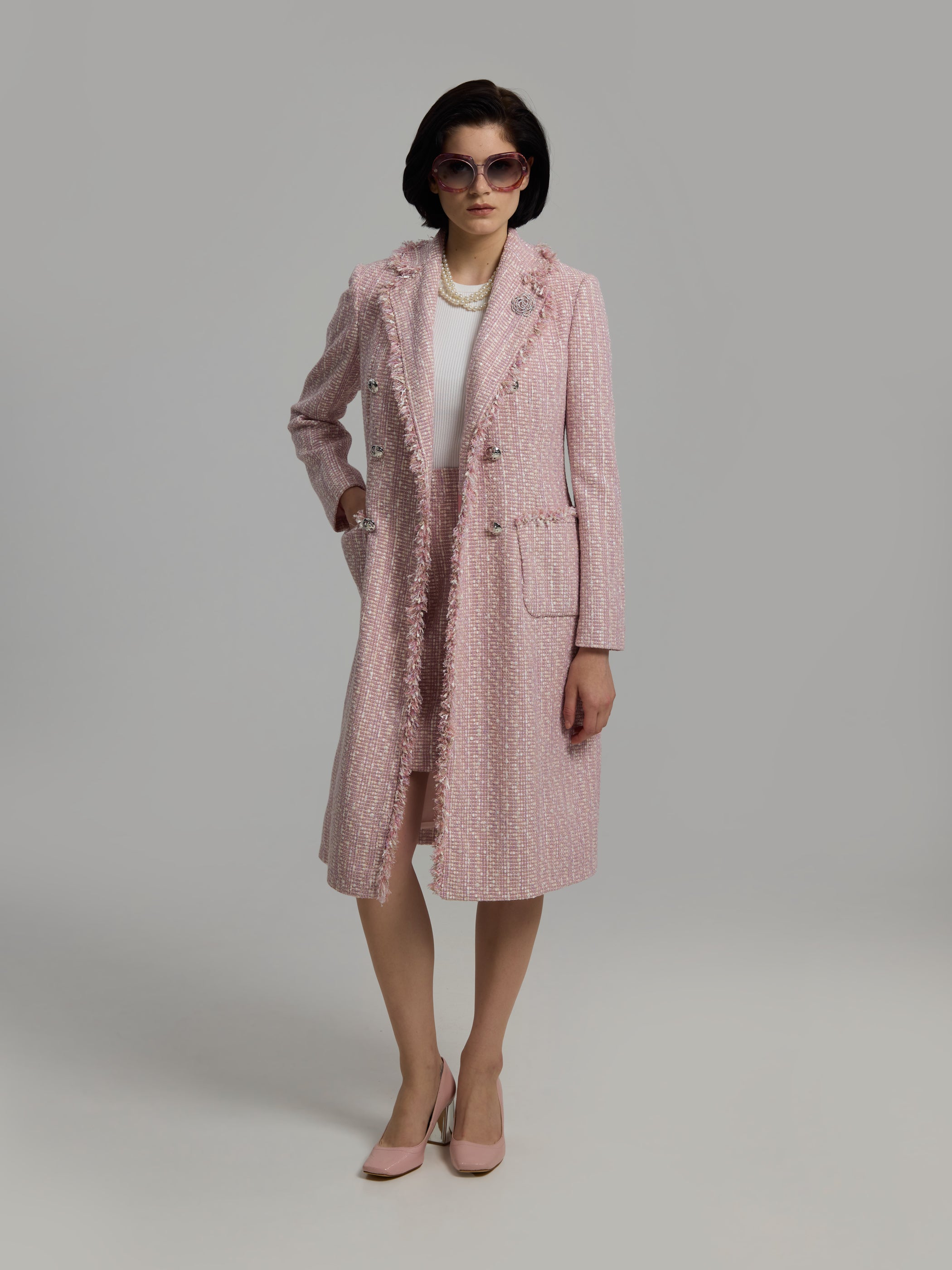 ガウンコート room306contemporary Boucle Gown Coat Boucle One Button Coat | Express