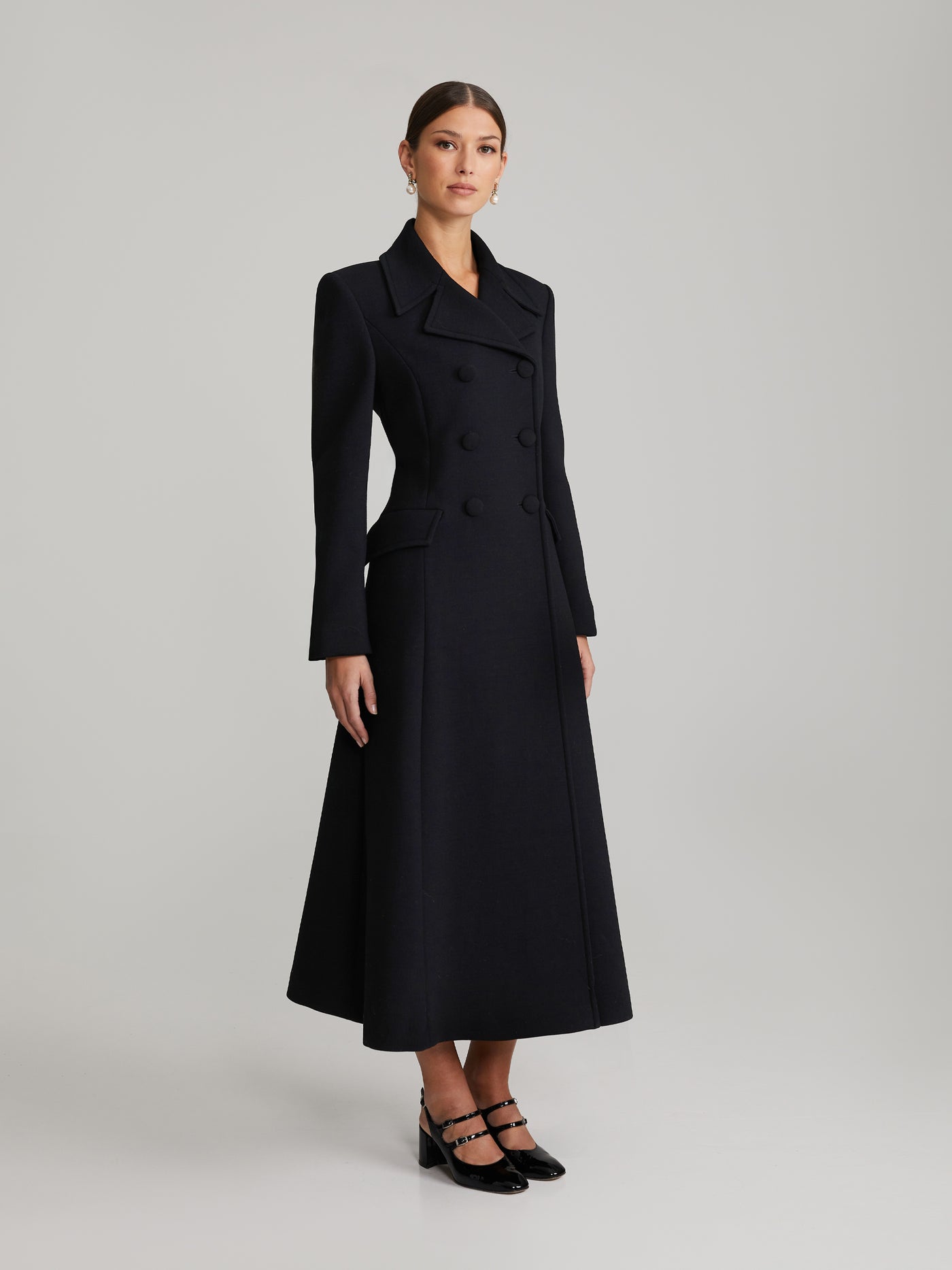 Dezire Black Wool Coat - Andiata – Andiata