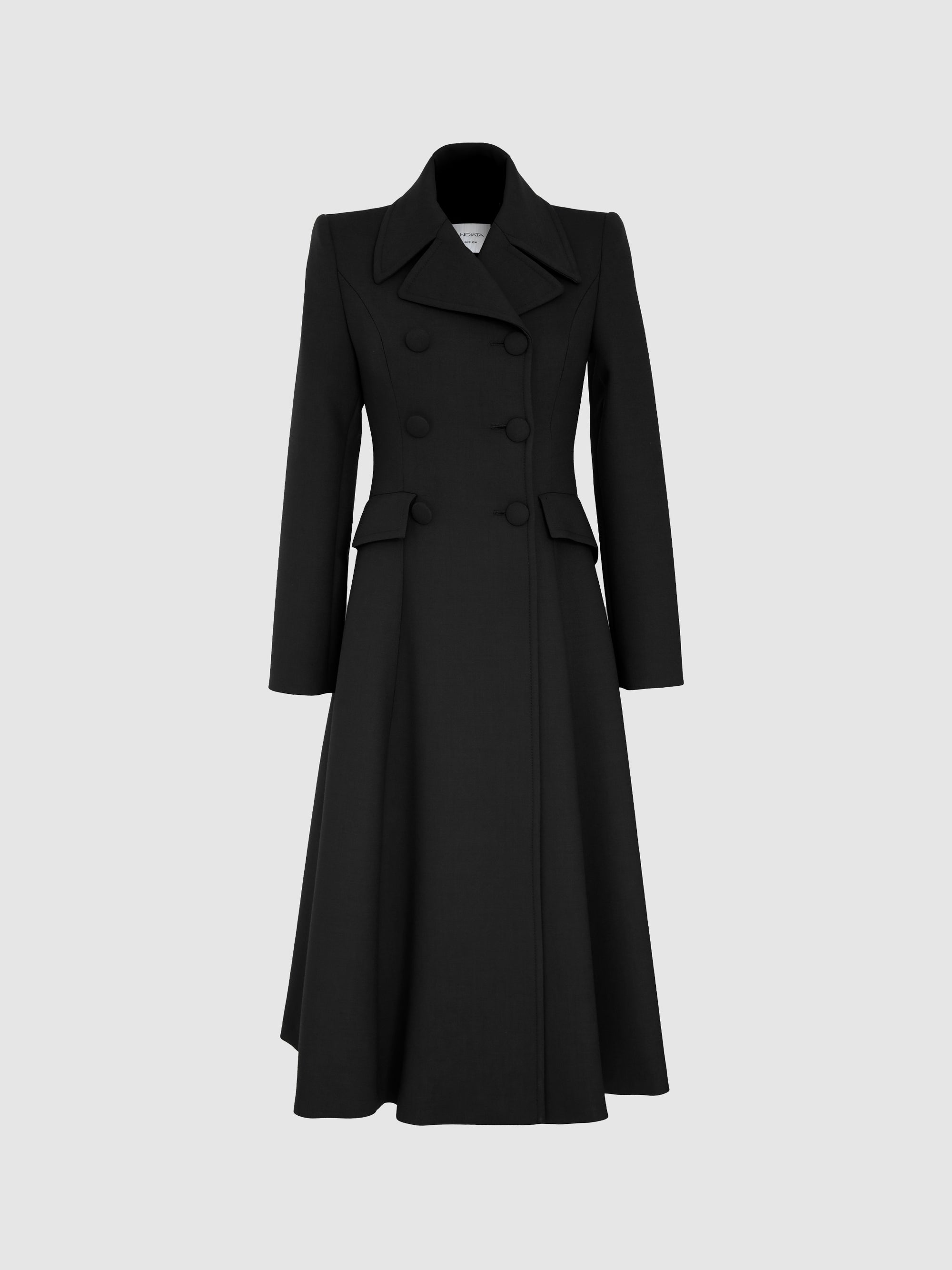 Dezire Black Wool Coat - Andiata – Andiata