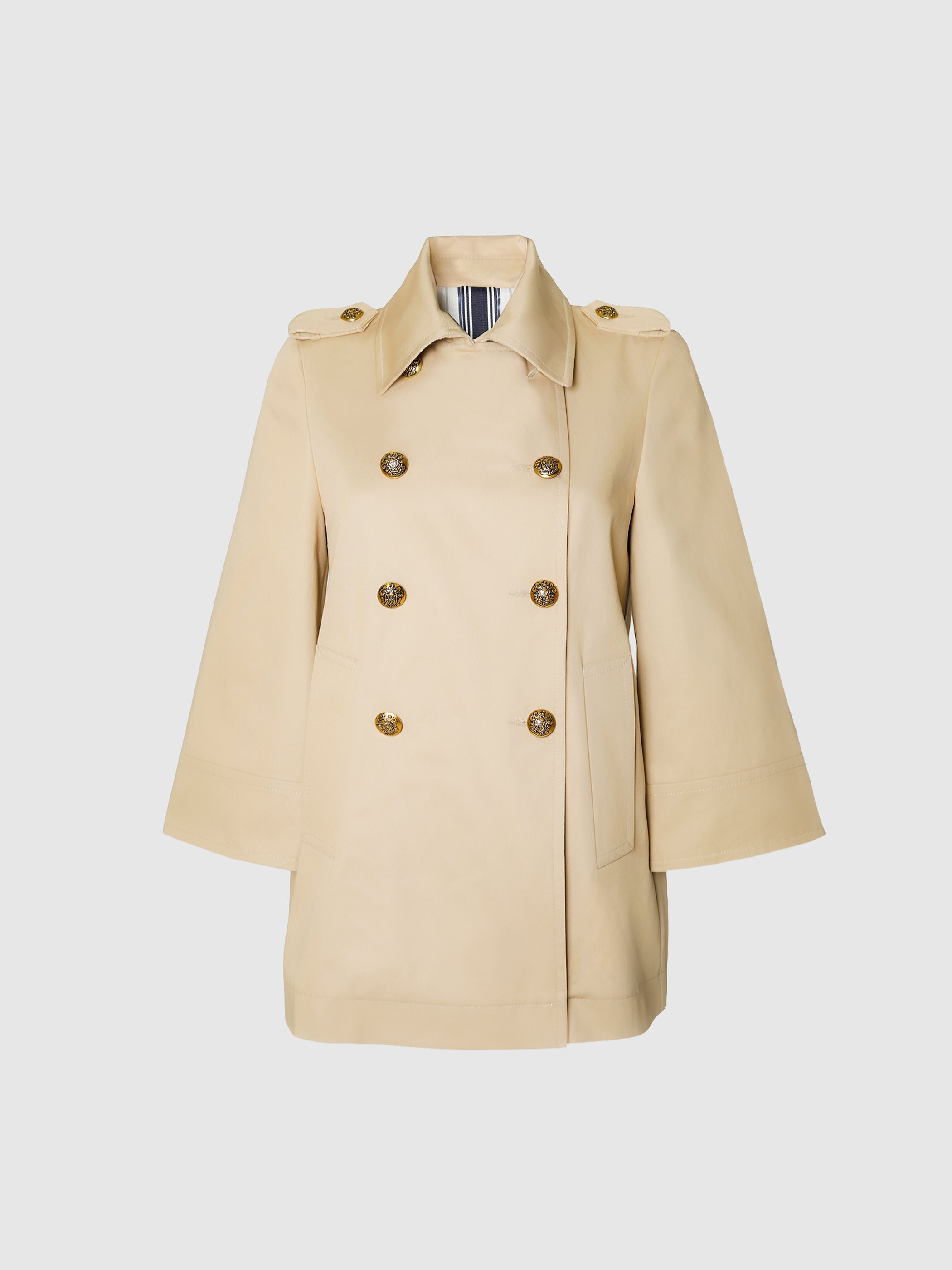Gloria Beige Double-breasted Trench Coat – Andiata