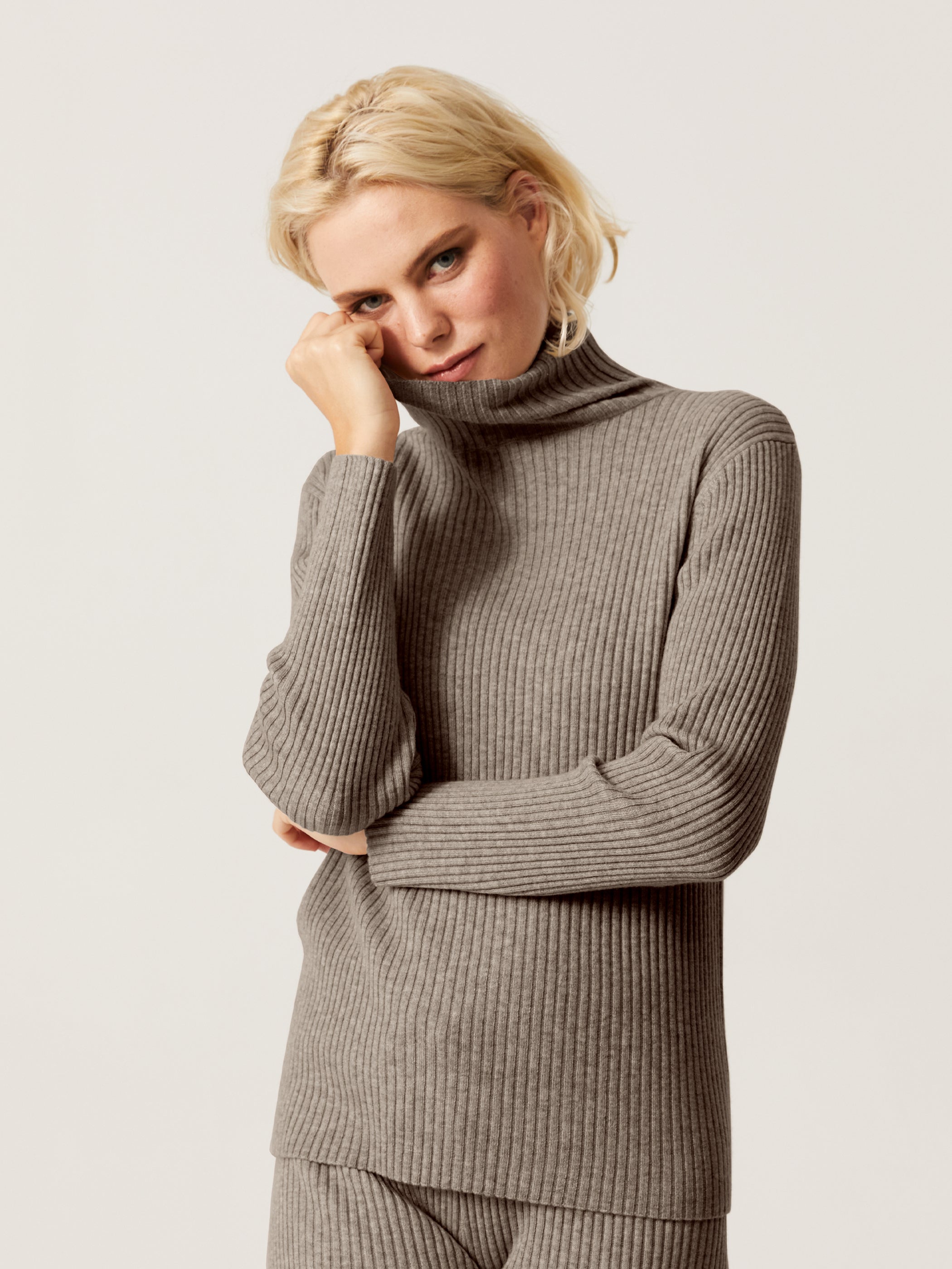 Helaine L Wool-Cashmere Polo Knit