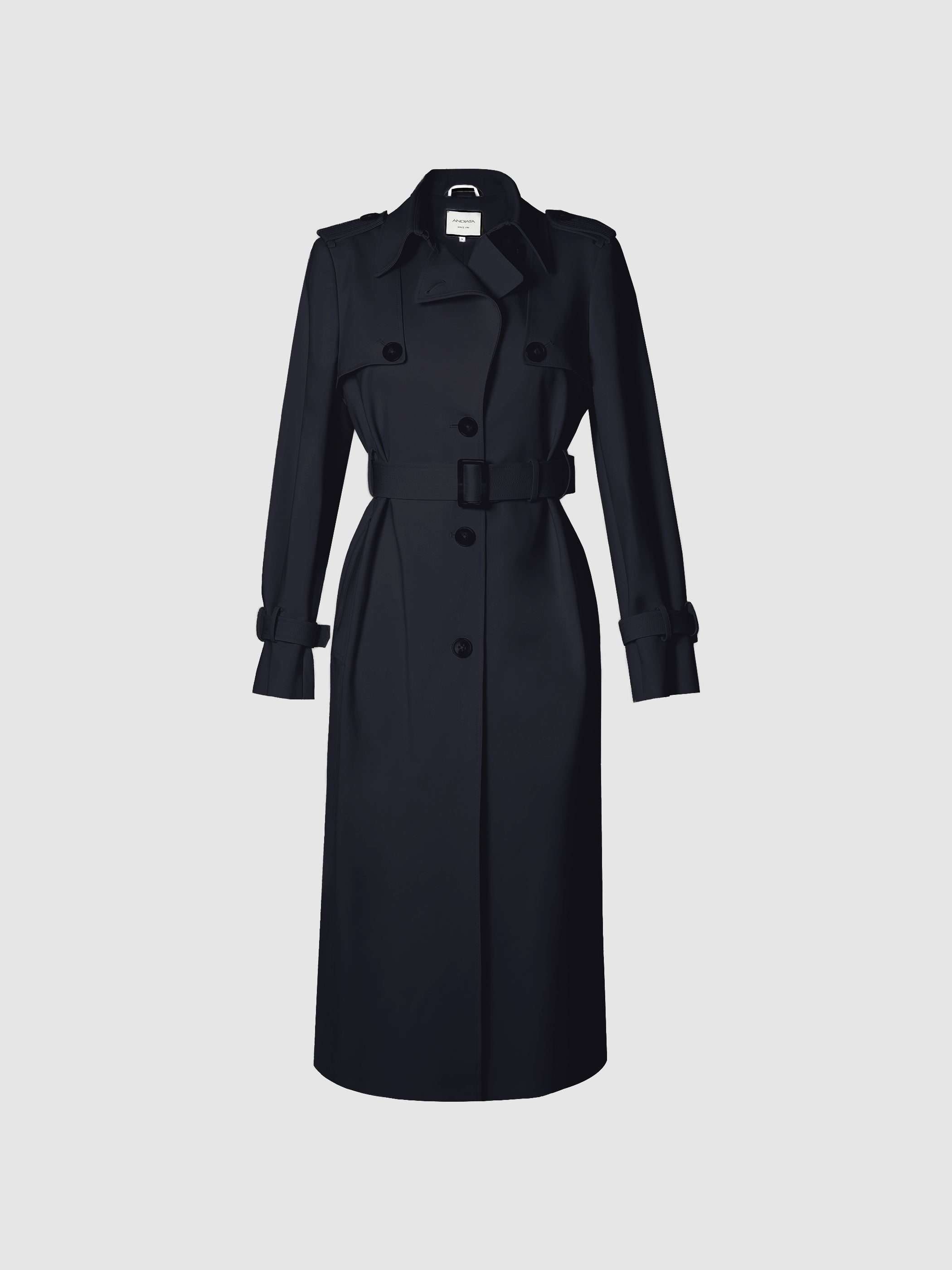 Suela Double-Breasted Olive Green Trench Coat - Andiata – Andiata