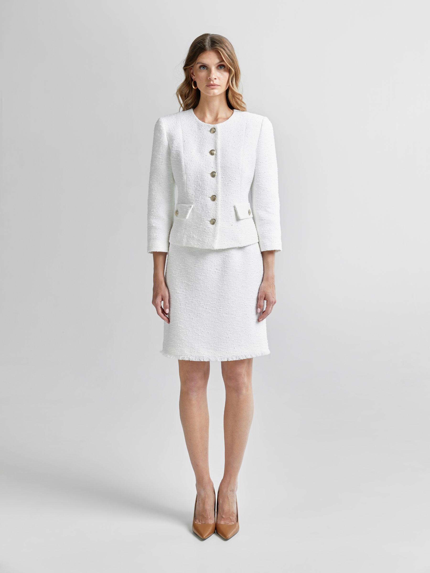 Lesley 2 White Blazer - Andiata – Andiata