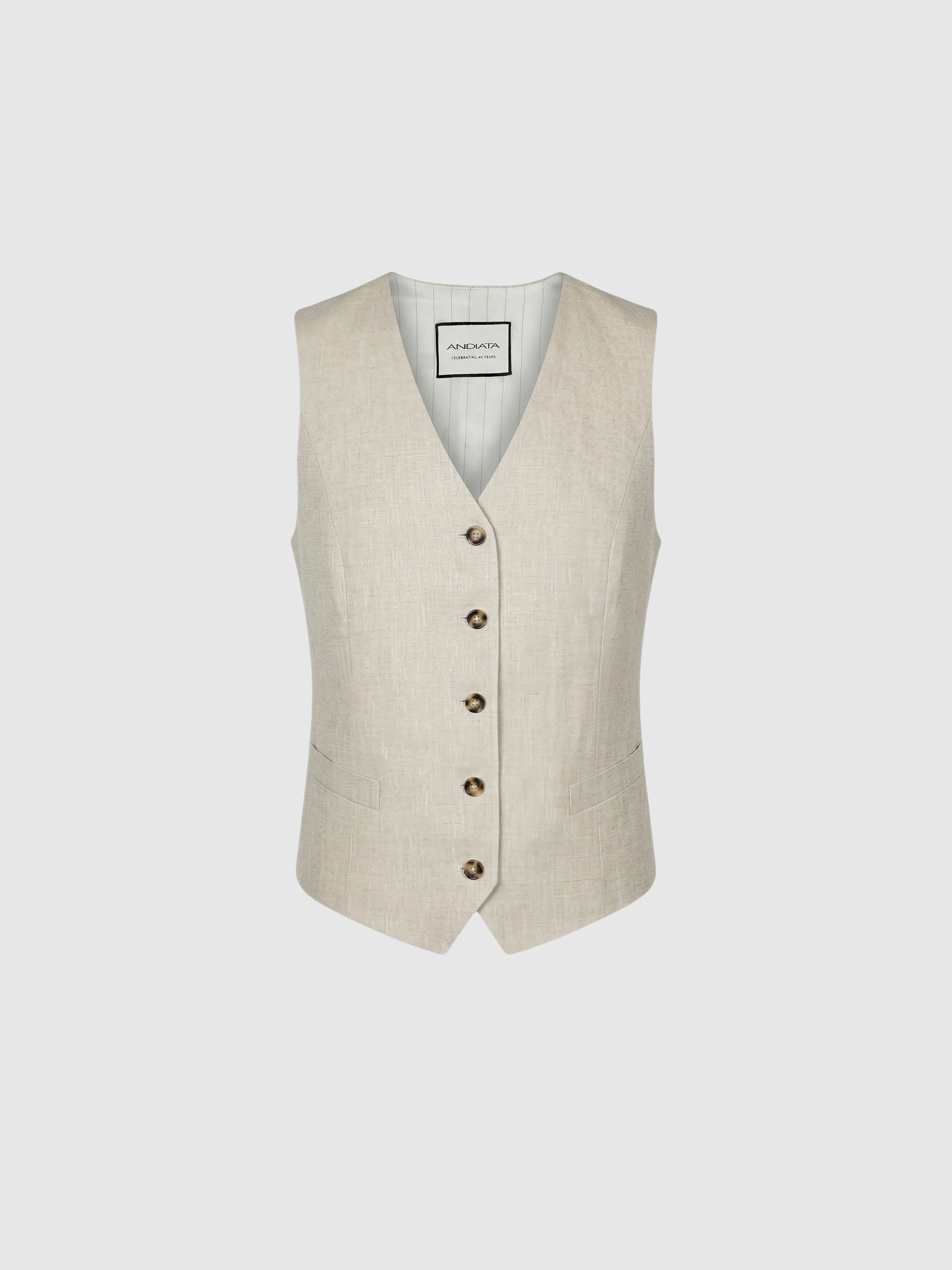 Maria White Linen Vest – Andiata