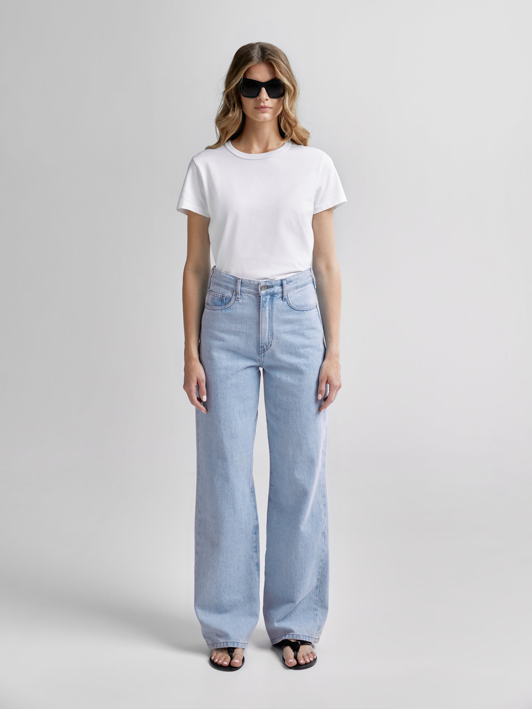 Northie Light Blue Wide Leg Jeans - Andiata – Andiata