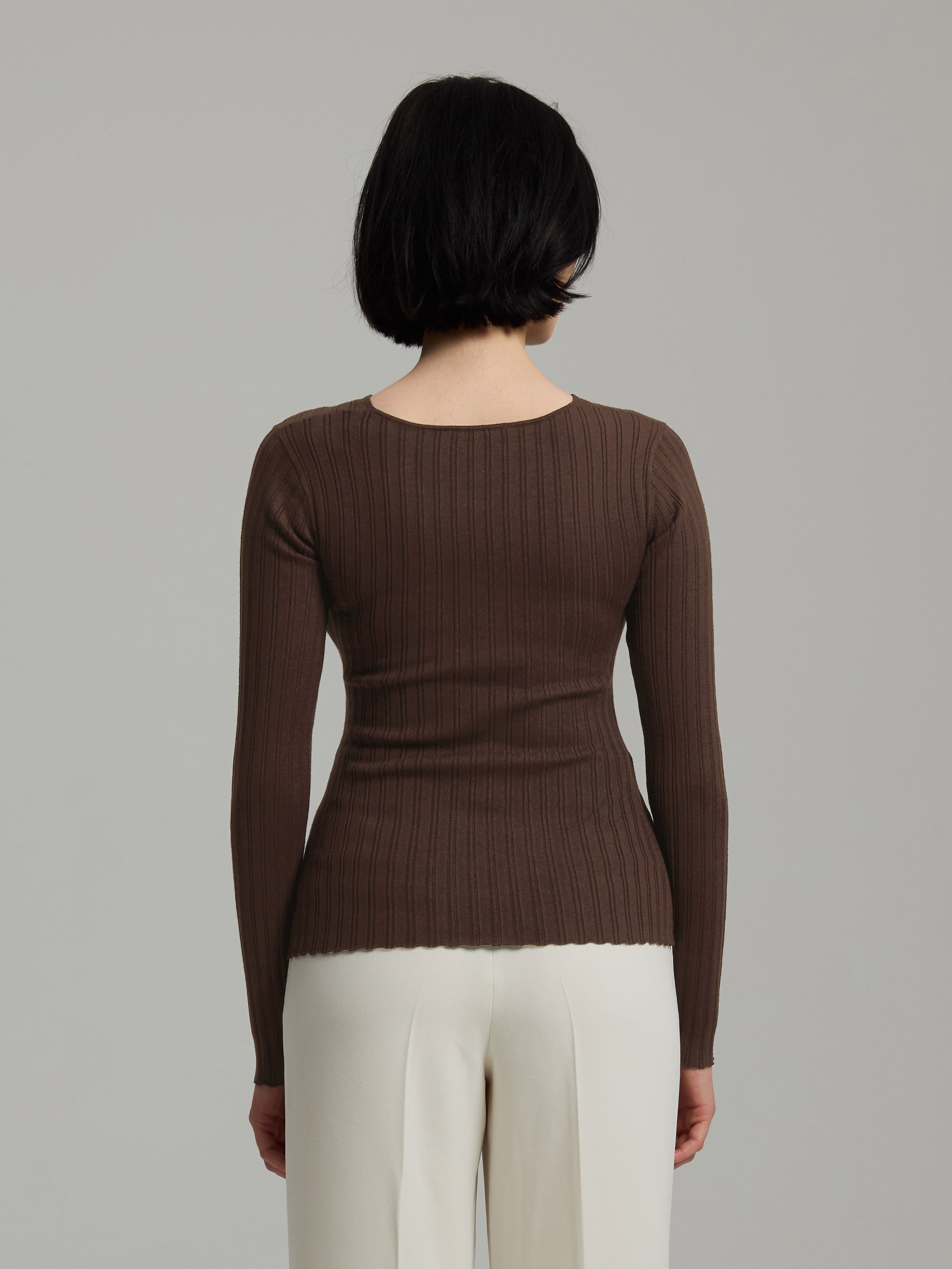 Polly Rib-Knit Blouse