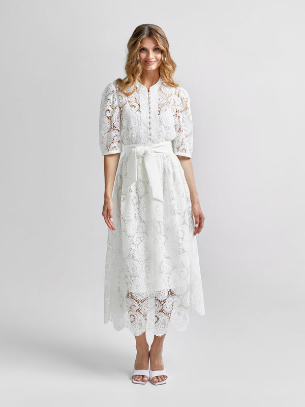 Radea White Lace Dress - Andiata – Andiata