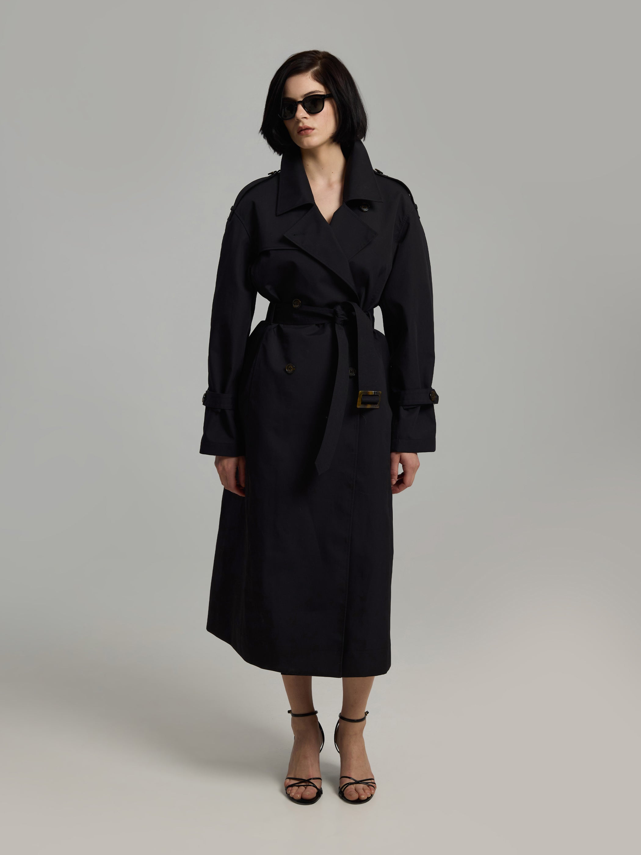 Water-resistant Black Trench Coat - Andiata – Andiata