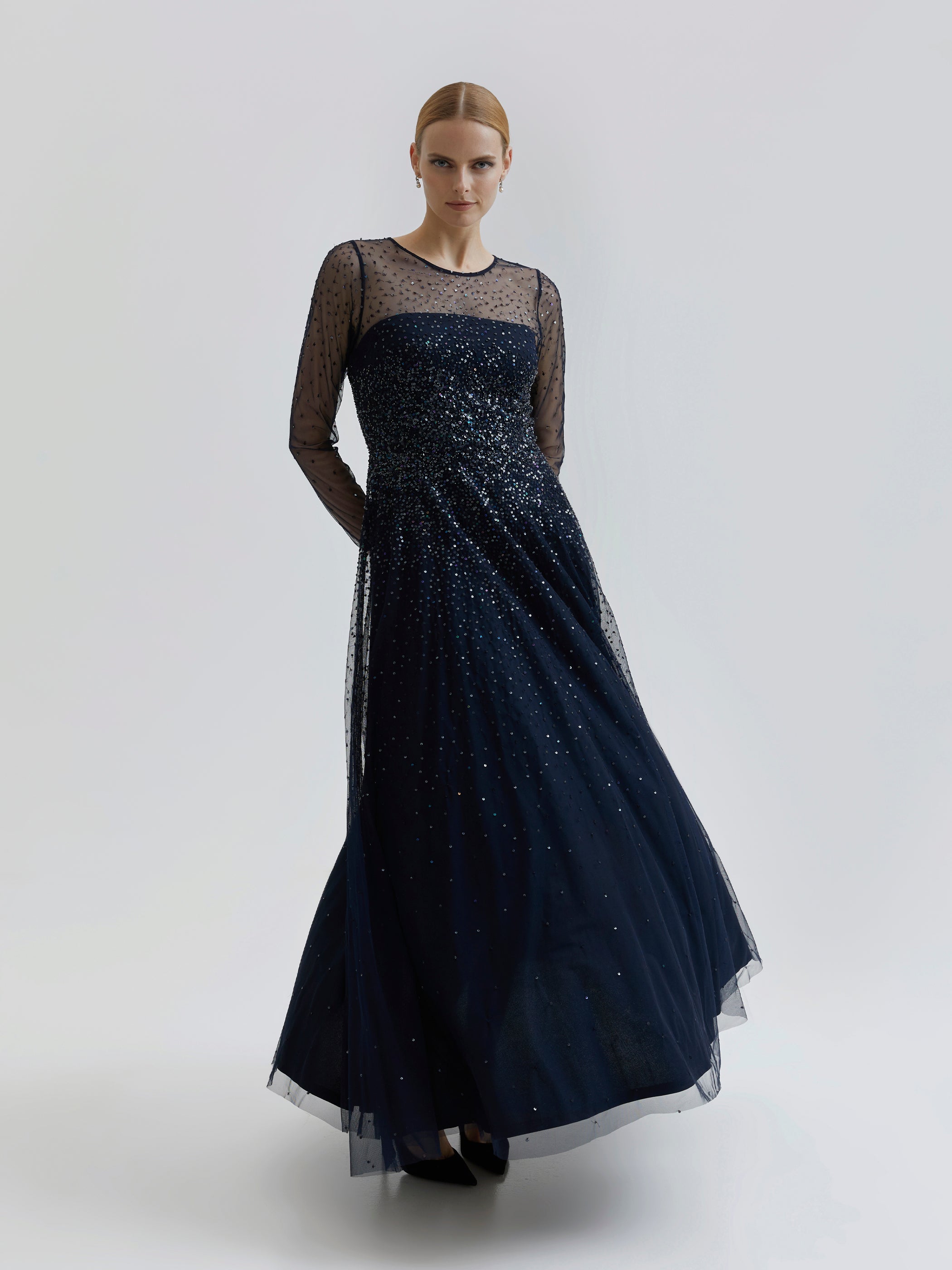 Viviane 2 Sequin Dress - Deep Navy Blue – Andiata