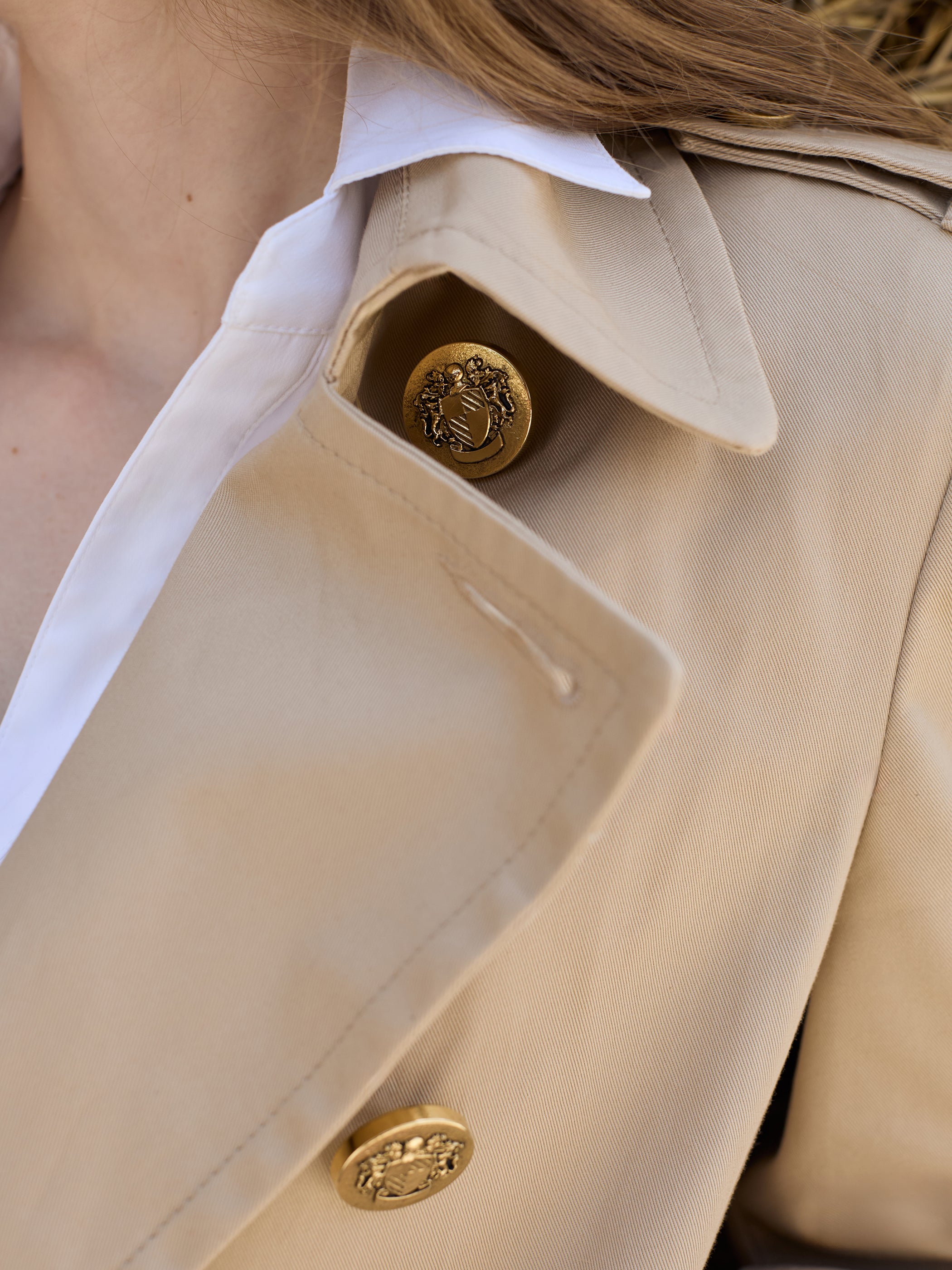 Gloria Beige Double-breasted Trench Coat – Andiata