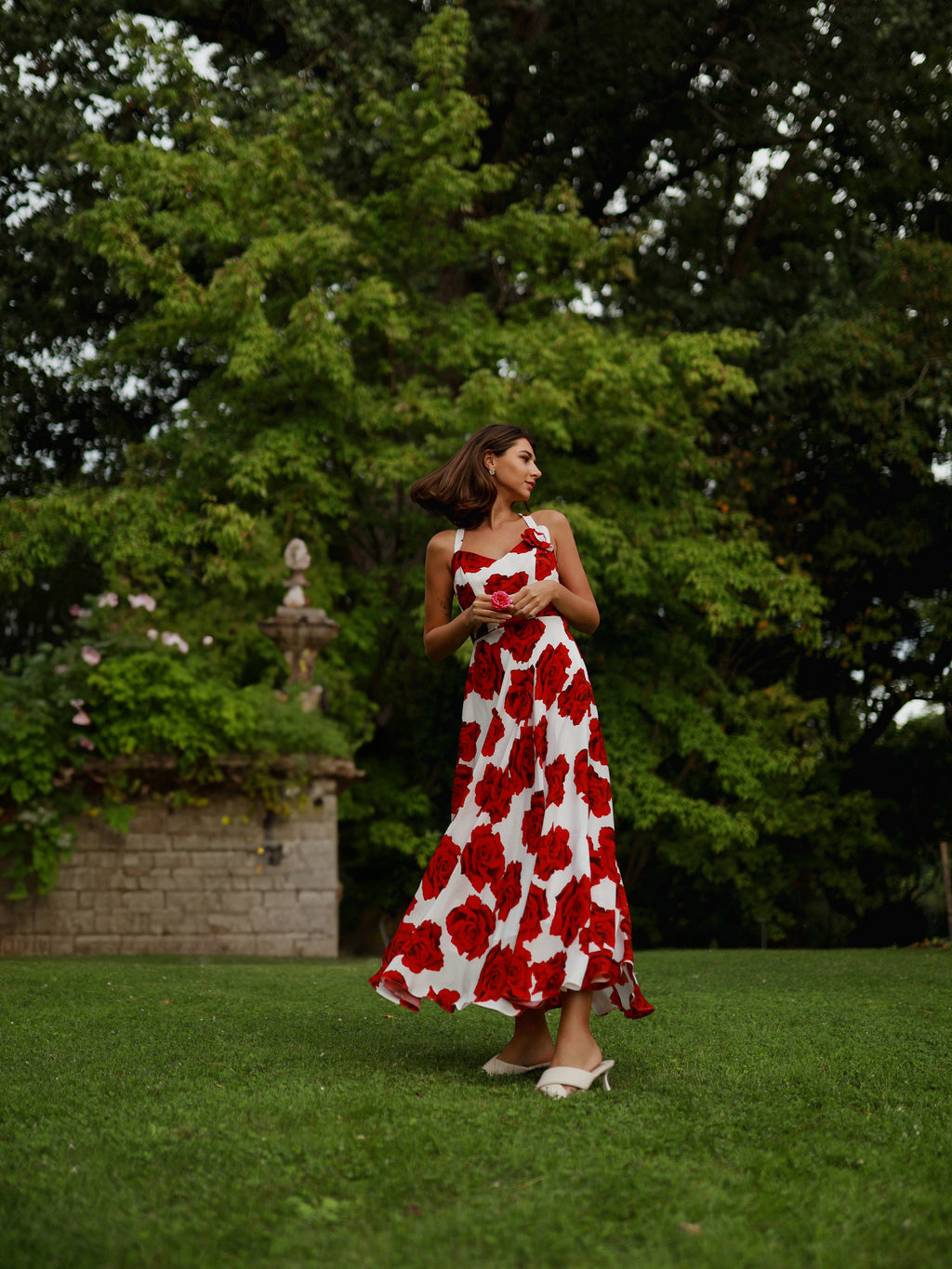 Britney White Rose Dress