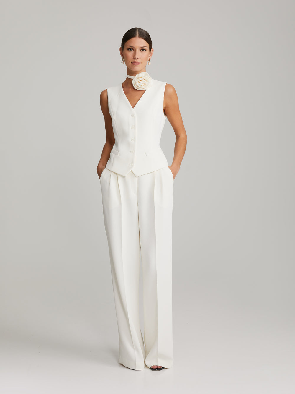 Gytta White Trousers - Andiata – Andiata