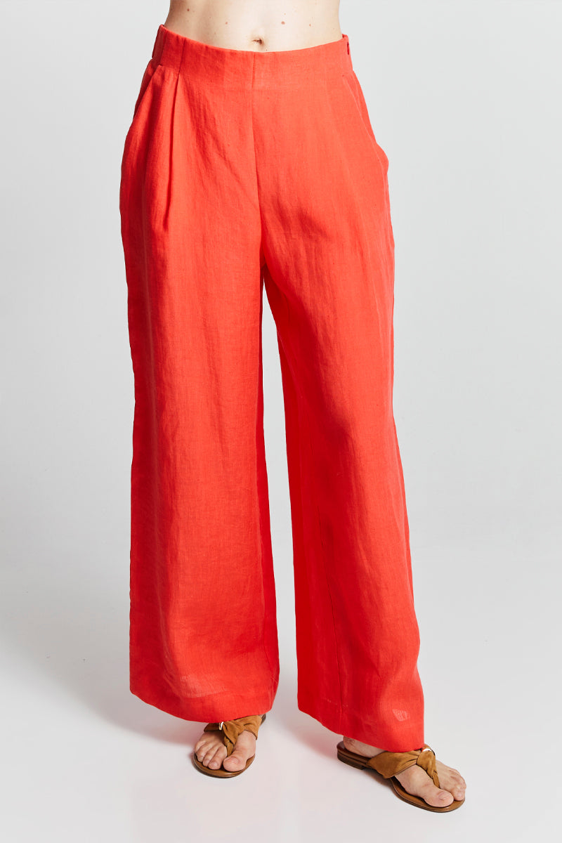 Lenox Trouser In Viscose Linen – Halston